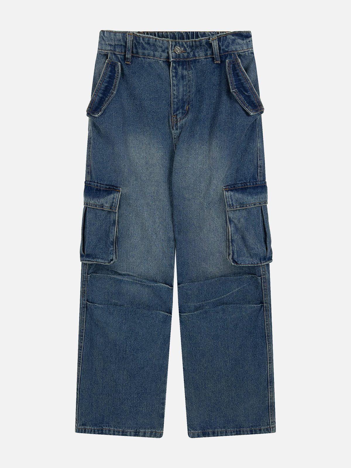 Pleats Multi-Pocket Jeans