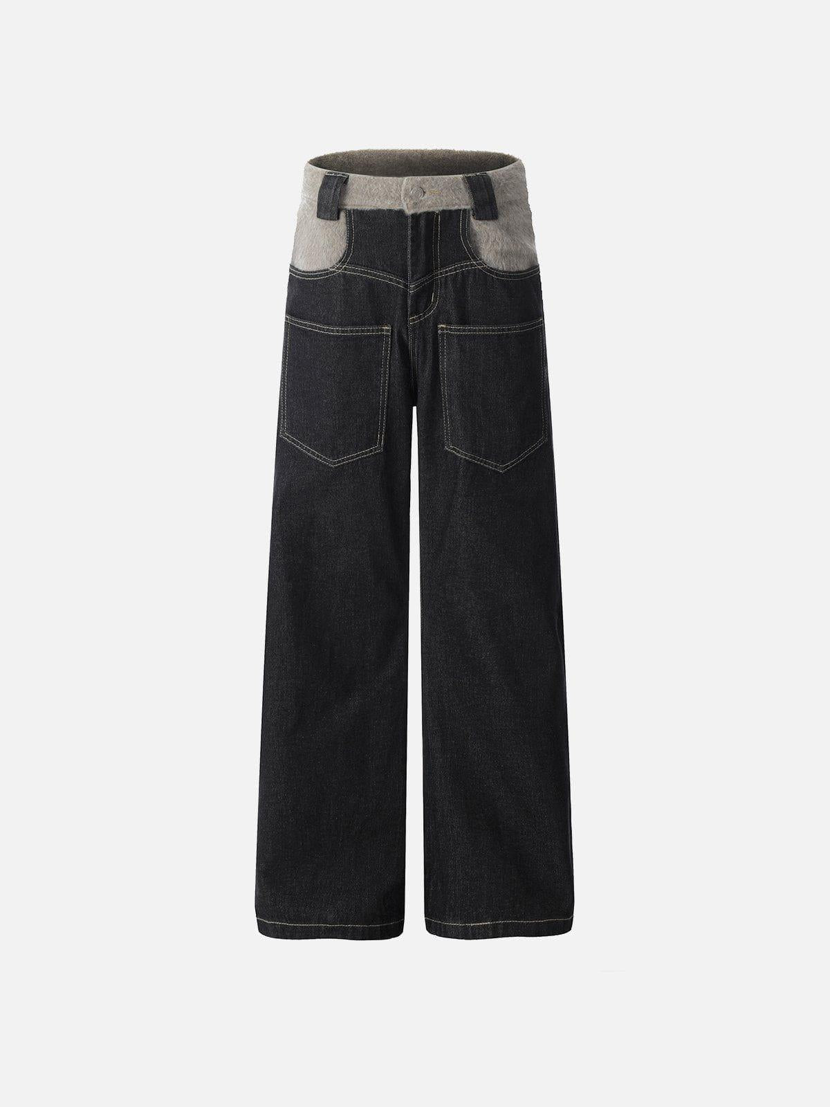 Plush Patchwork Jeans
