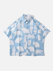 Polar Bear Print Short Sleeve Shirt
