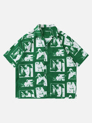 Portrait Pattern Short-Sleeved Shirt