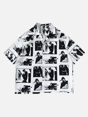 Portrait Pattern Short-Sleeved Shirt
