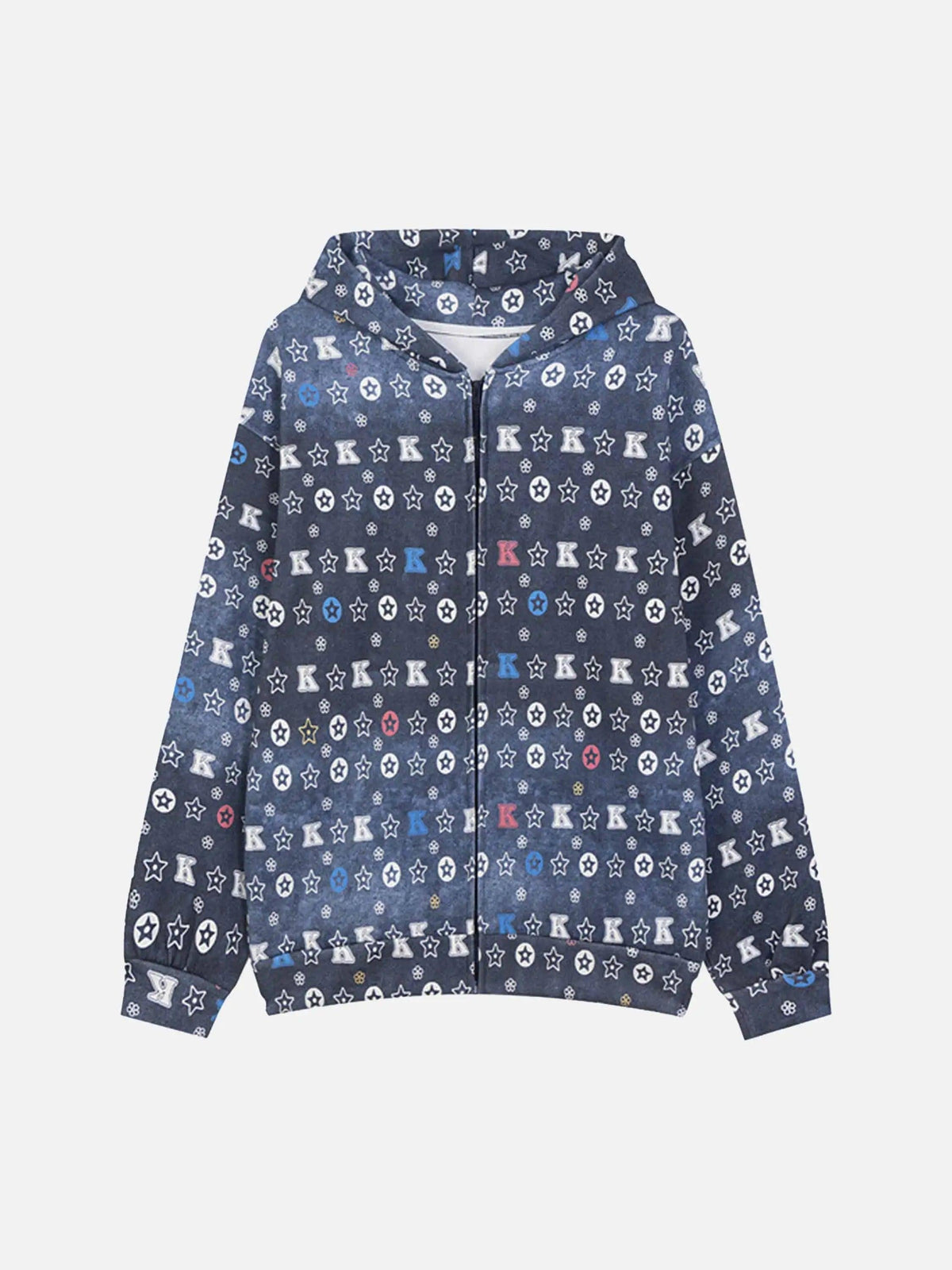 Printing Gradient Zip-Up Hoodie
