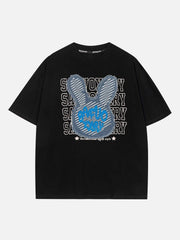 Rabbit Embroidery Print Tee