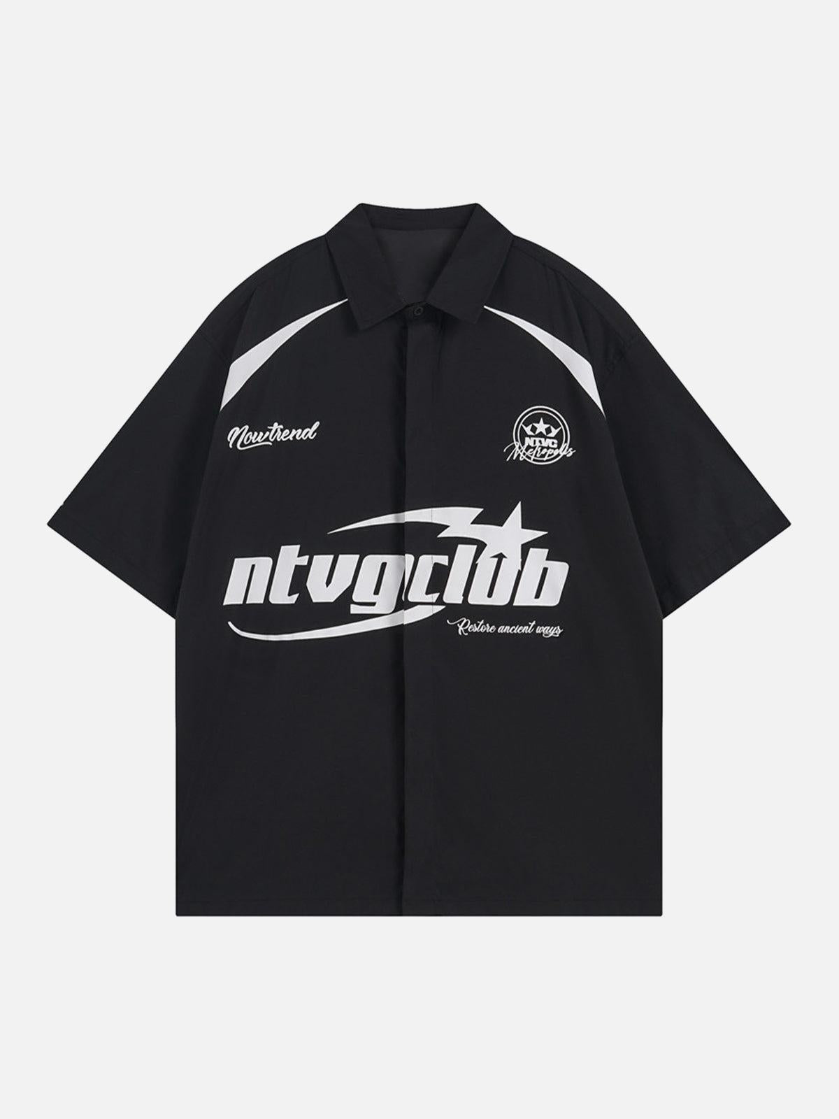 Racing Style Oversized Short Sleeve Shirt