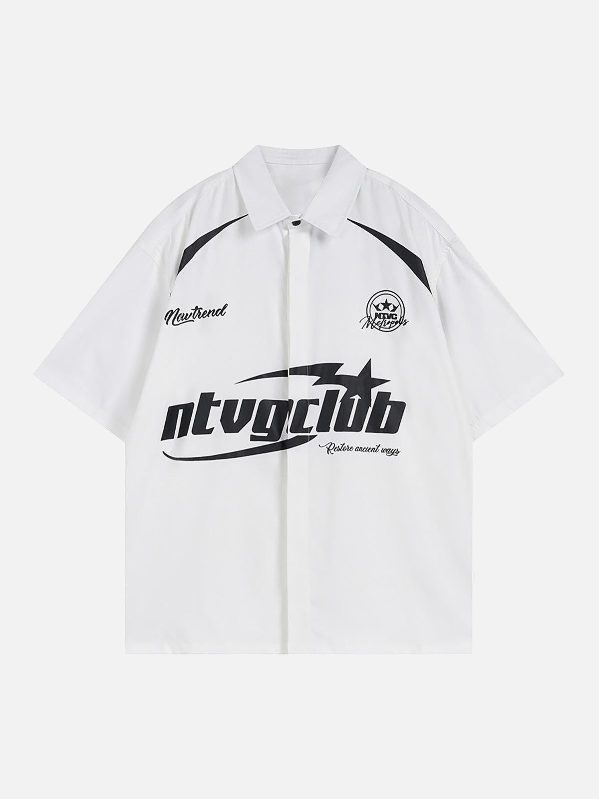 Racing Style Oversized Short Sleeve Shirt
