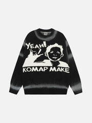Retro character YEAH! sweater