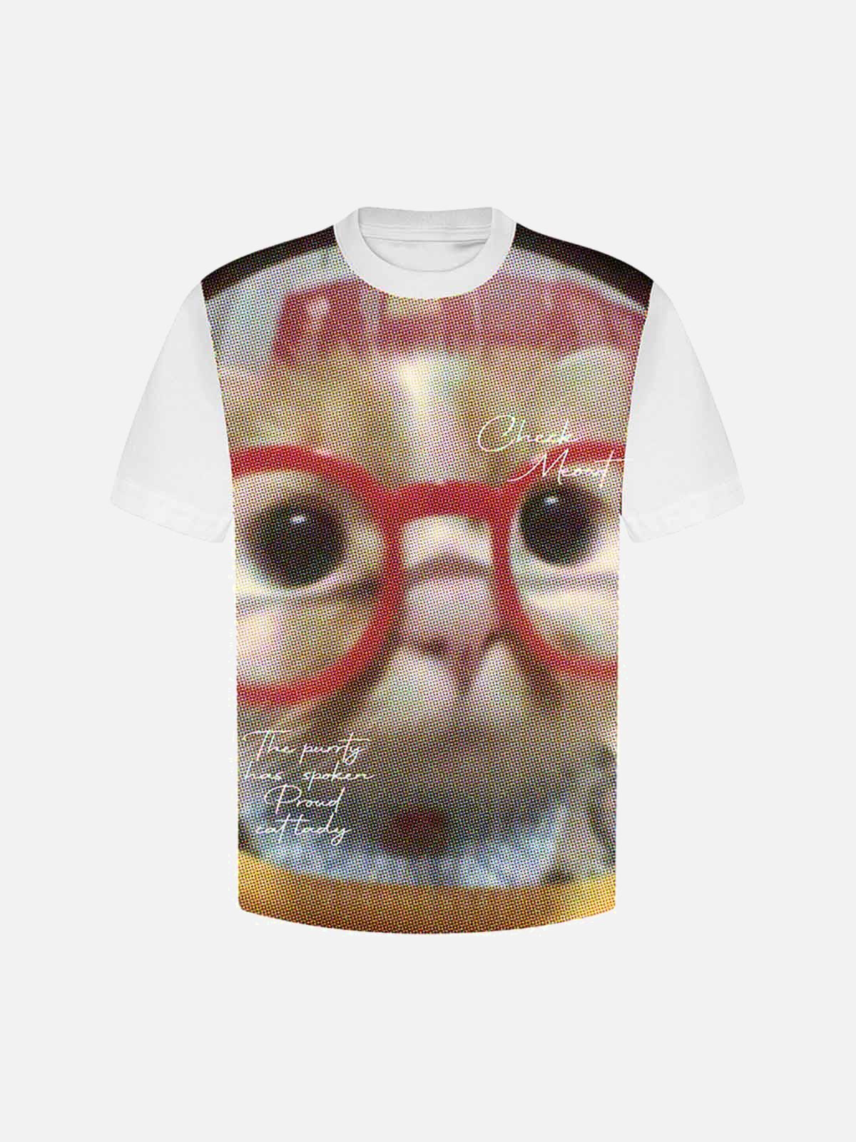Retro Cute Cat Print T-Shirt