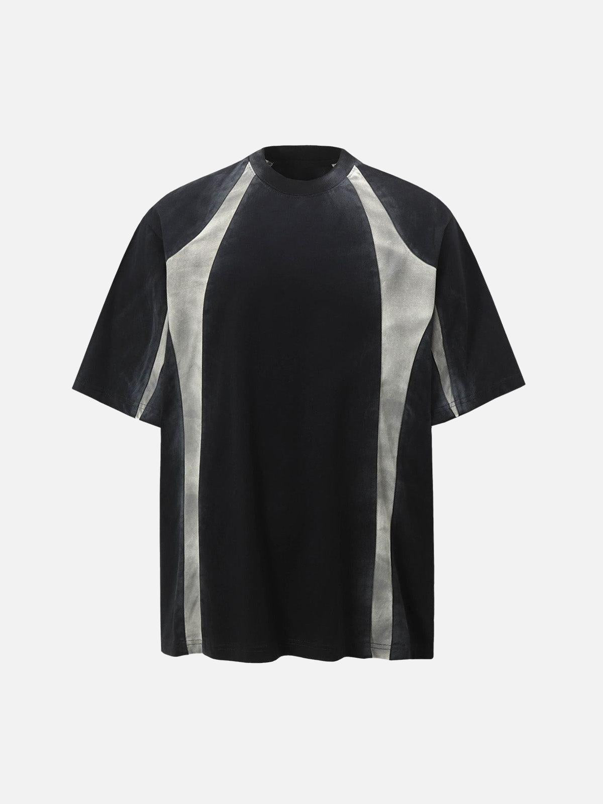 Retro Functional Patchwork Dirty Dyed T-Shirt