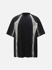 Retro Functional Patchwork Dirty Dyed T-Shirt