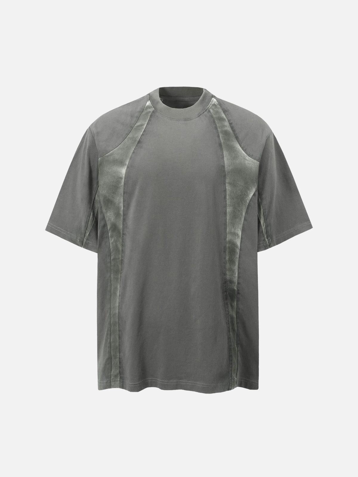 Retro Functional Patchwork Dirty Dyed T-Shirt