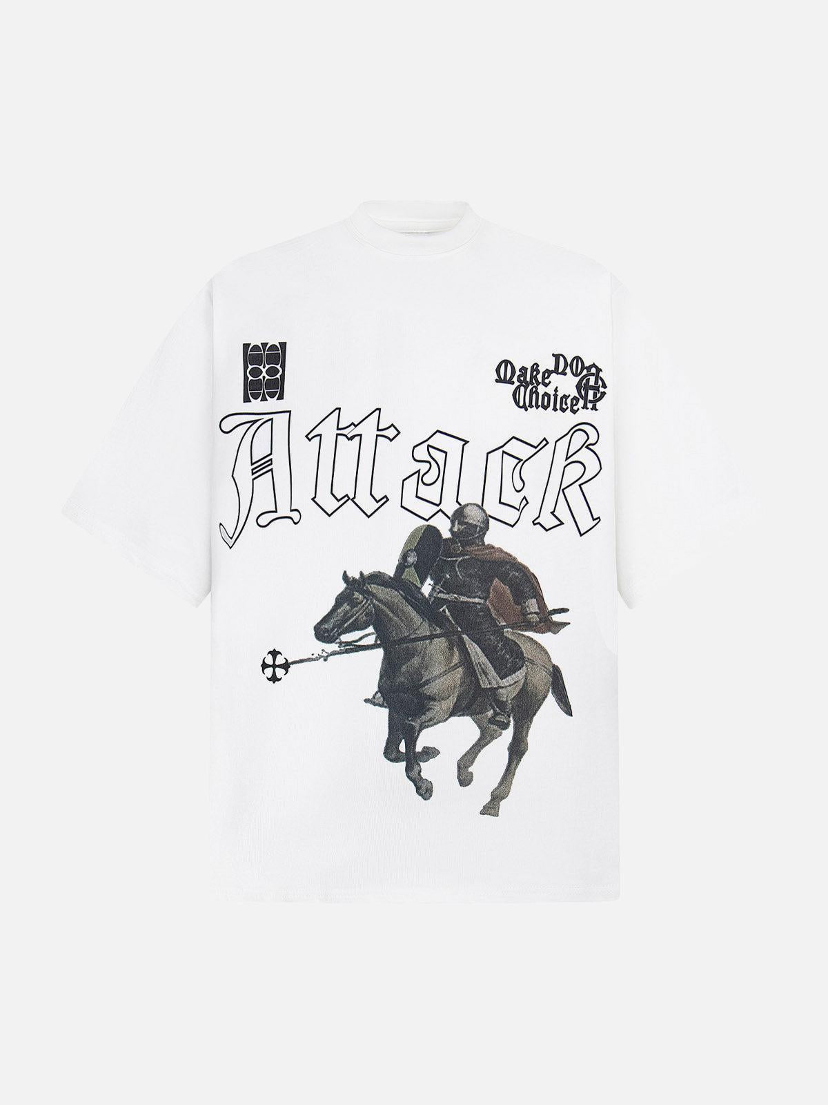 Retro Oil Painting Print T-Shirt
