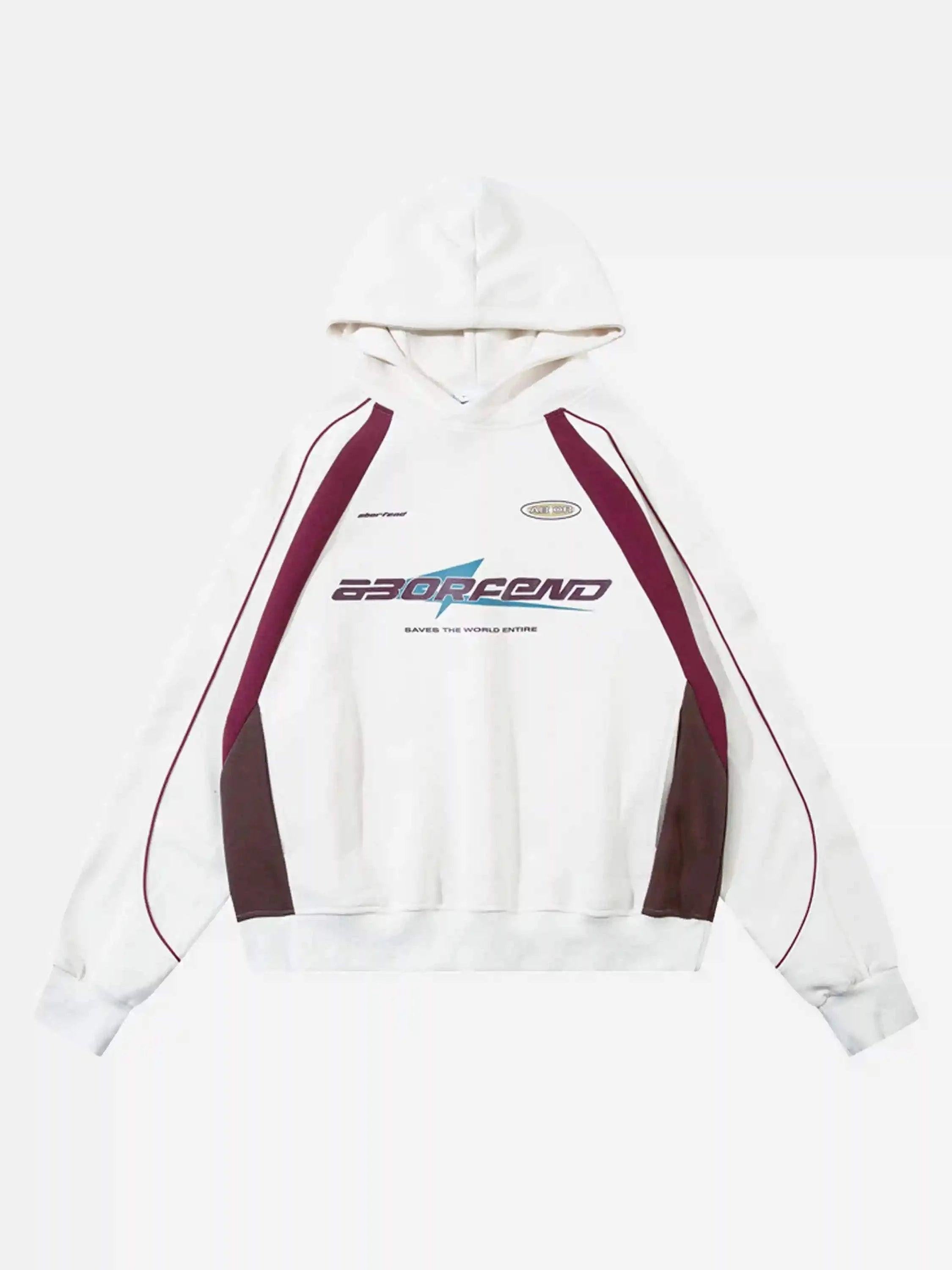 Retro Patchwork Hip-Hop Hoodie