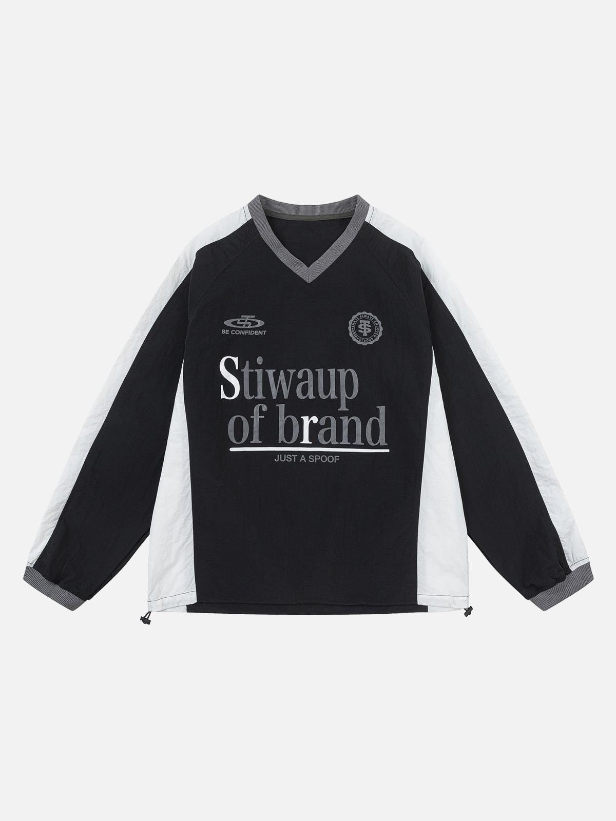 Retro Patchwork Long-Sleeved T-Shirt
