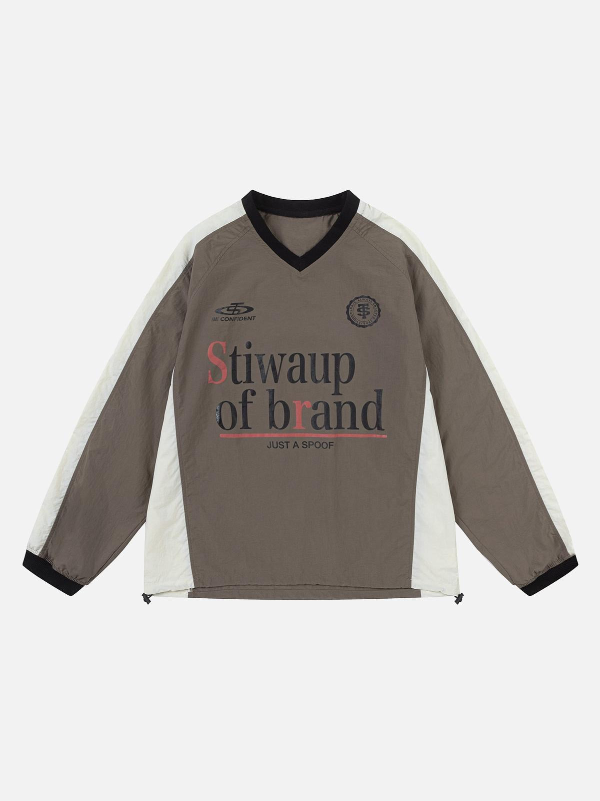 Retro Patchwork Long-Sleeved T-Shirt