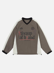 Retro Patchwork Long-Sleeved T-Shirt