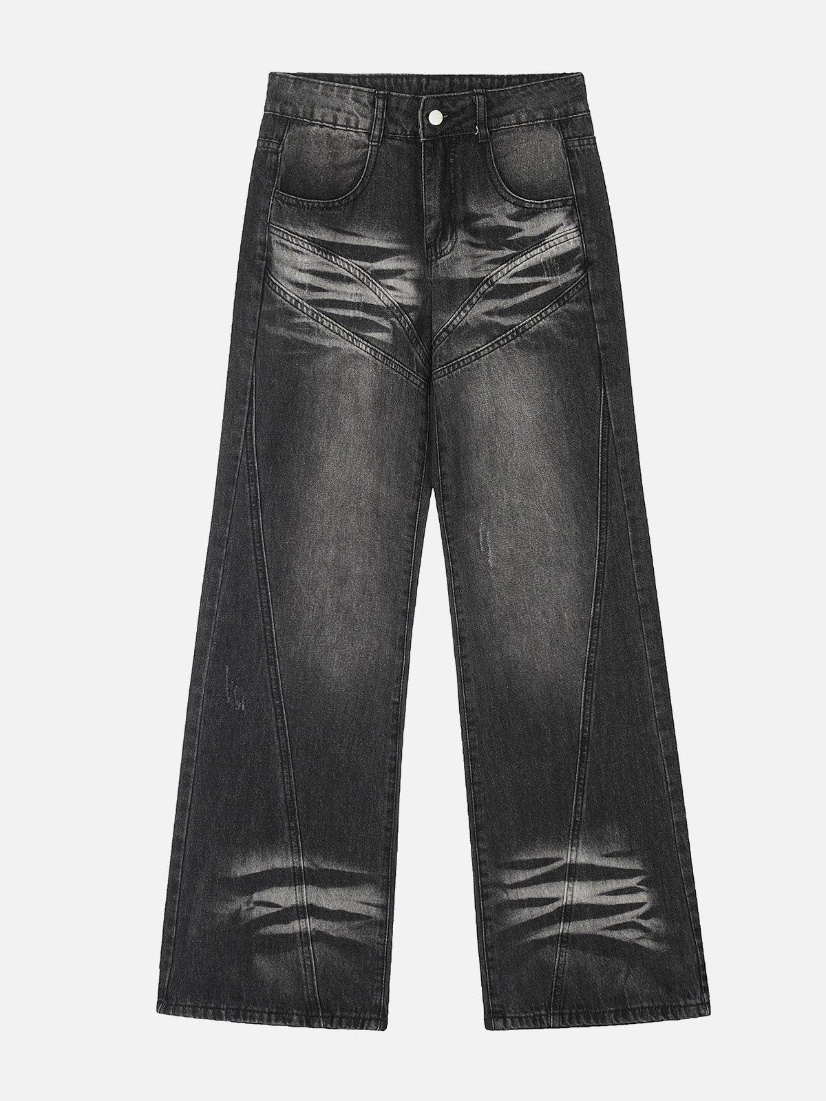 Retro Sun Faded Patchwork Jeans
