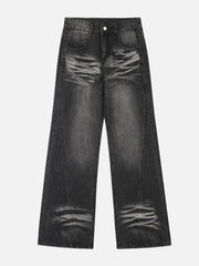 Retro Sun Faded Patchwork Jeans