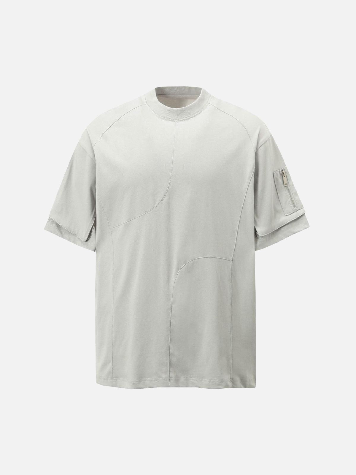 Retro Washed Deconstruction Functional Pocket T-Shirt