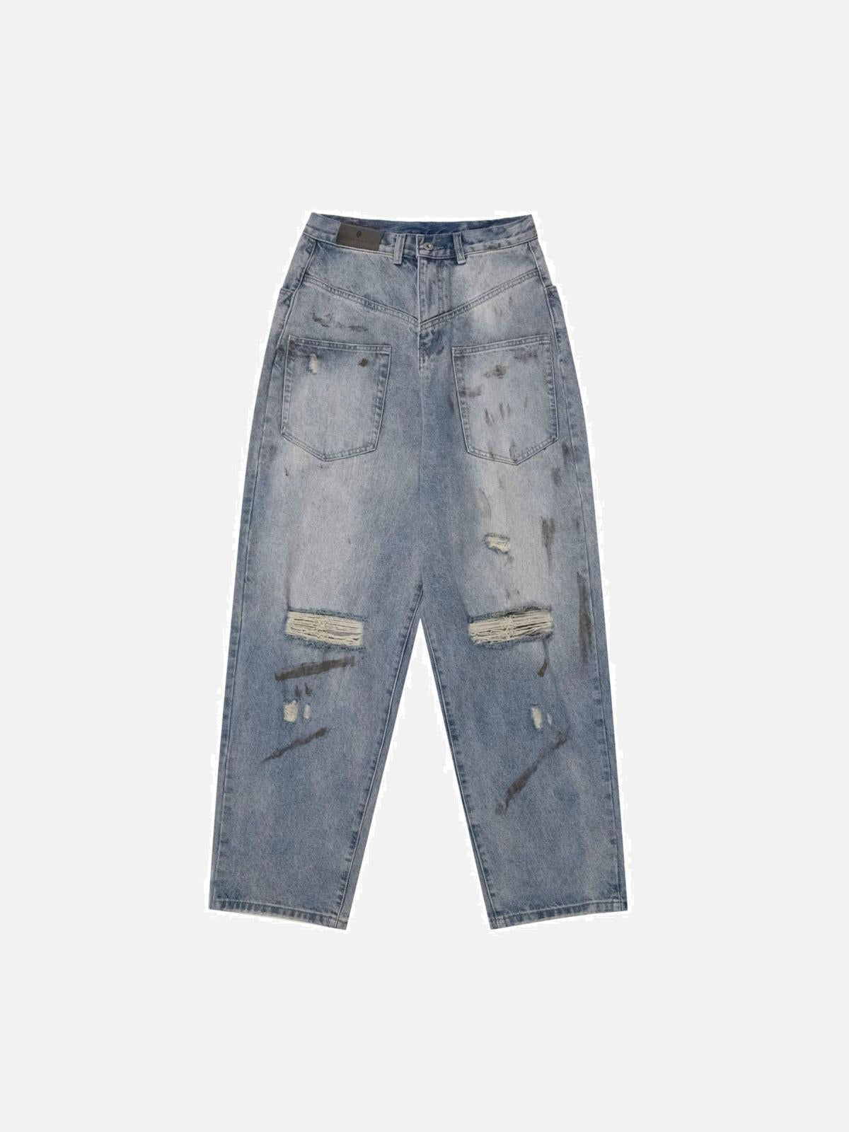 Reverse Pocket Ripped Jeans