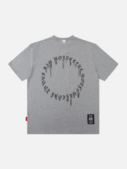Ring Shaped Gothic Letter Print Tee