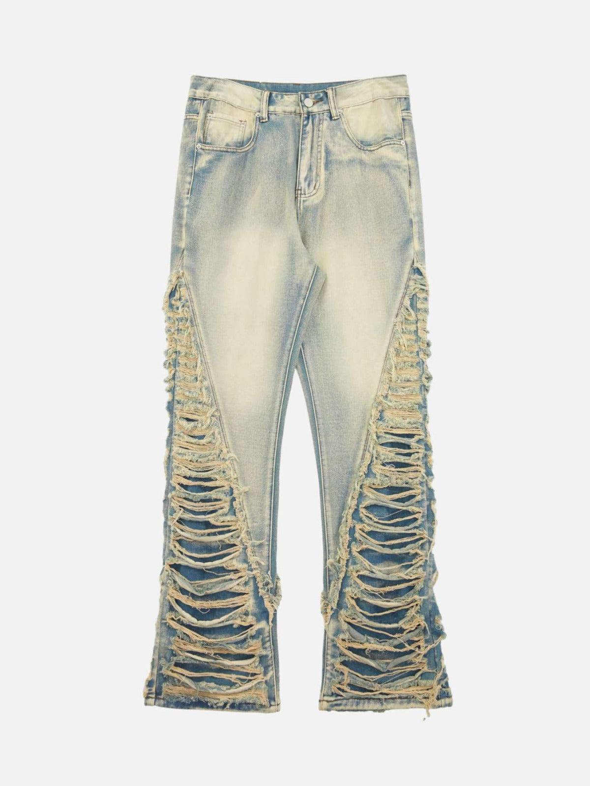 Double Ripped Jeans Ripped Double Straight Jeans – Loczu