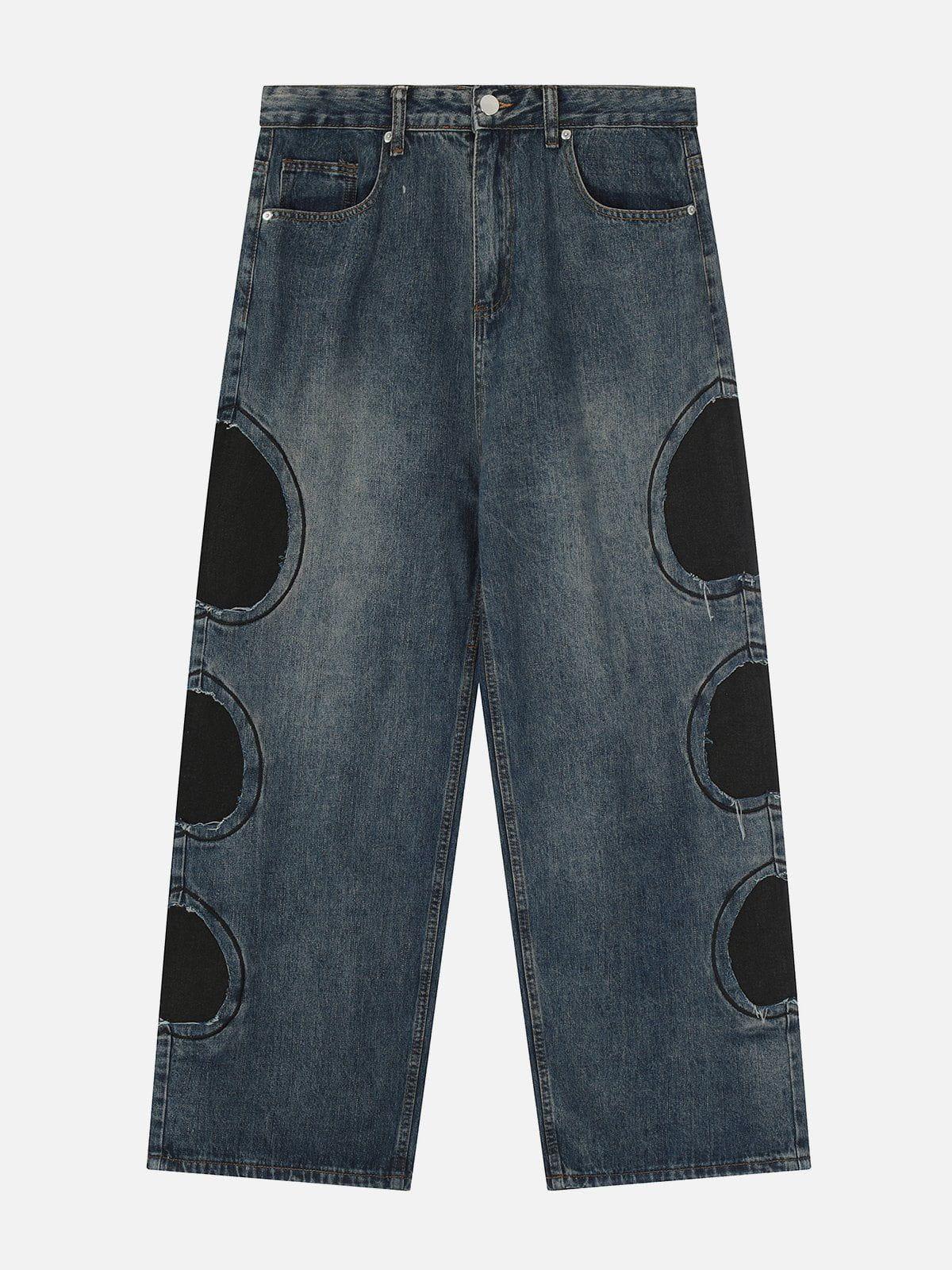 Round Patchwork Jeans