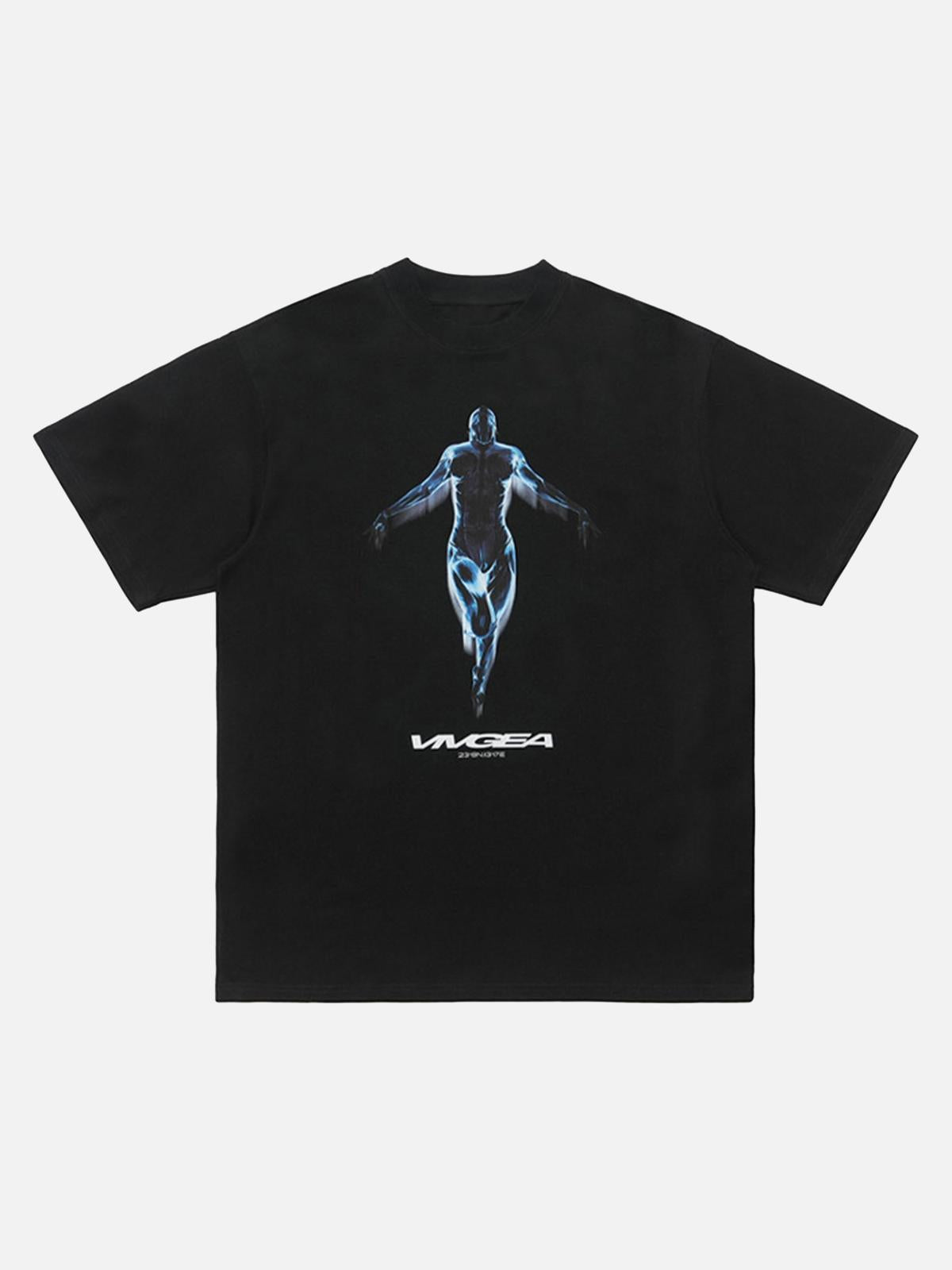 Sci-Fi Metal Silhouette Loose Oversize T-Shirt