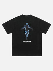 Sci-Fi Metal Silhouette Loose Oversize T-Shirt