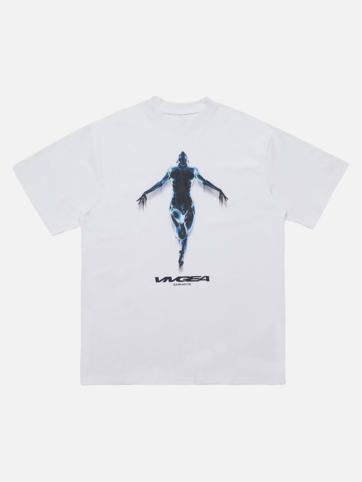 Sci-Fi Metal Silhouette Loose Oversize T-Shirt