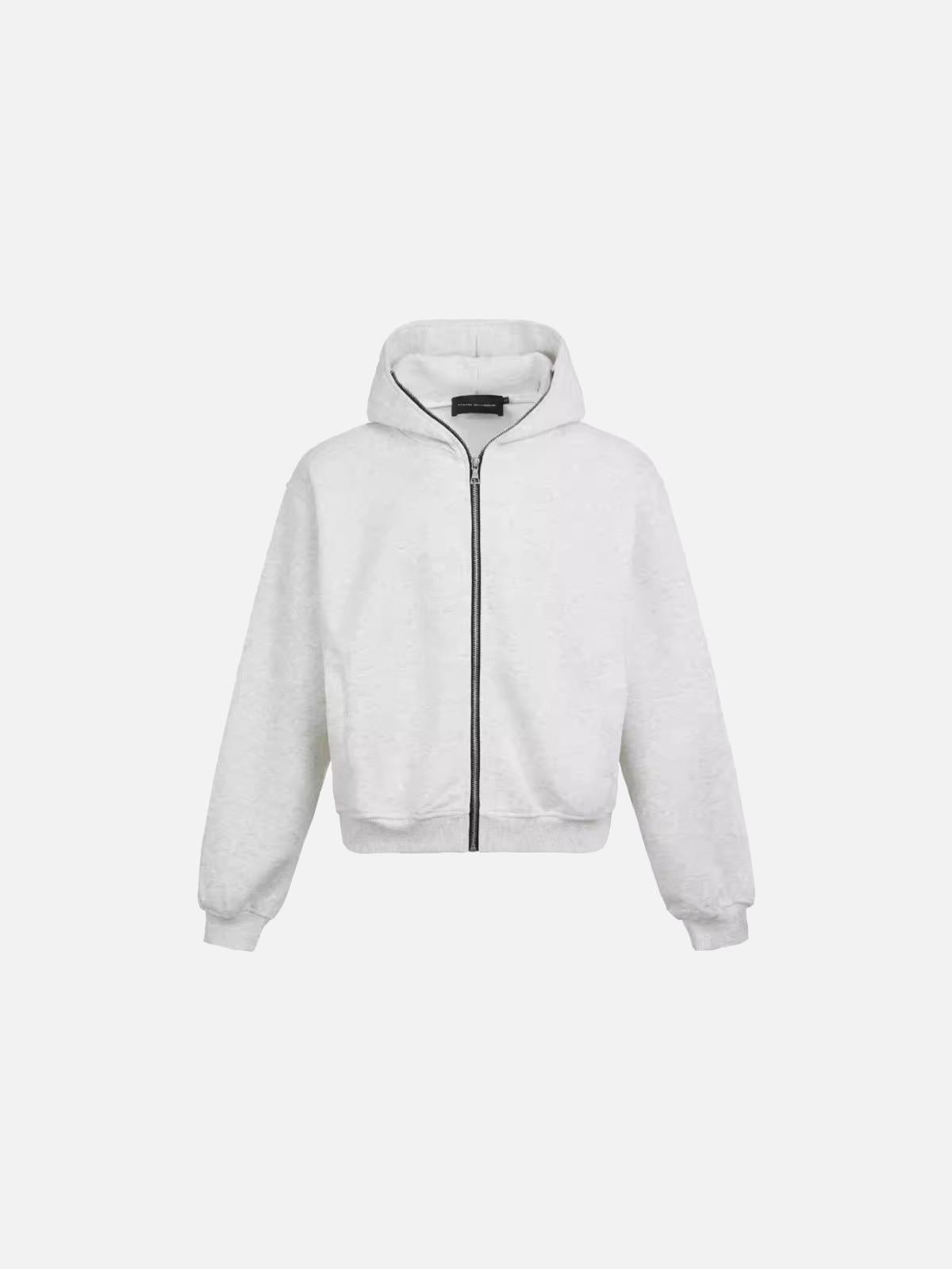 Simple Solid Color Zipper Hoodie