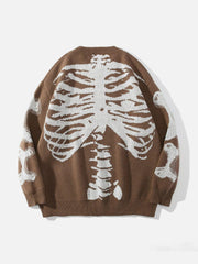 Skeleton Pattern Knit Sweater