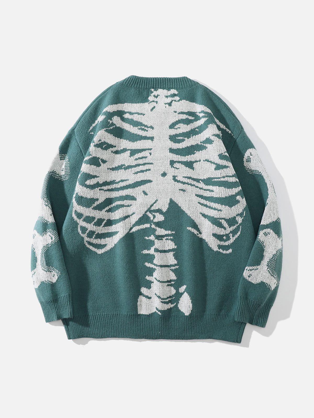 Skeleton Pattern Knit Sweater