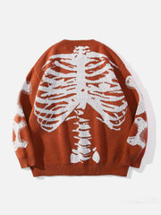 Skeleton Pattern Knit Sweater