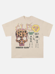 Skull Print Crew Neck T-Shirt
