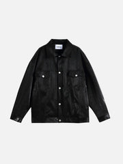 Snake Texture Faux Leather Jacket