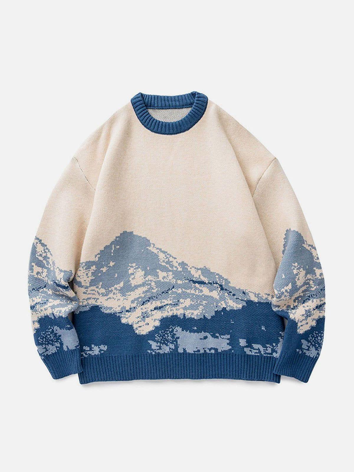 Snow Mountain Gradient Knit Sweater