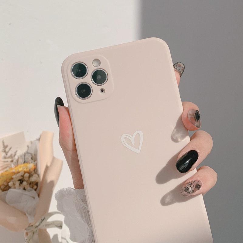 Soft Heart Mobile Phone Case For iPhone