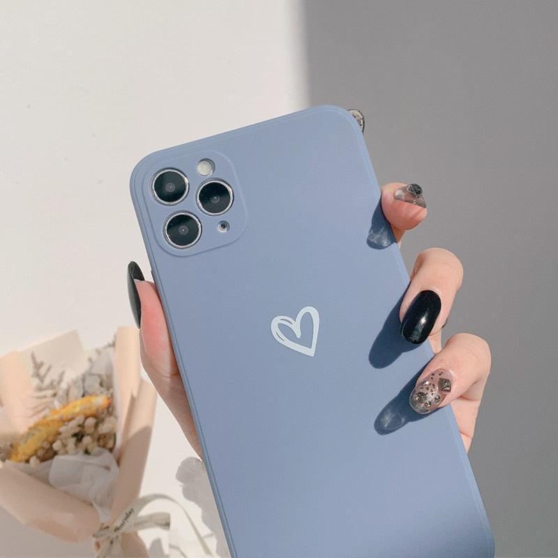 Soft Heart Mobile Phone Case For iPhone