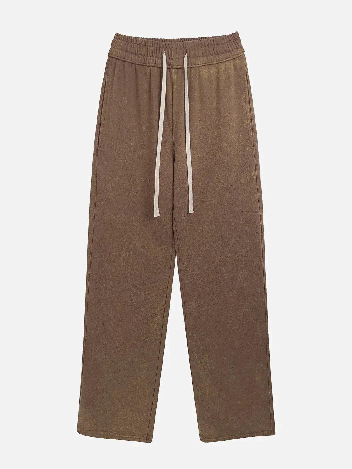 Solid Color Drawstring Pants
