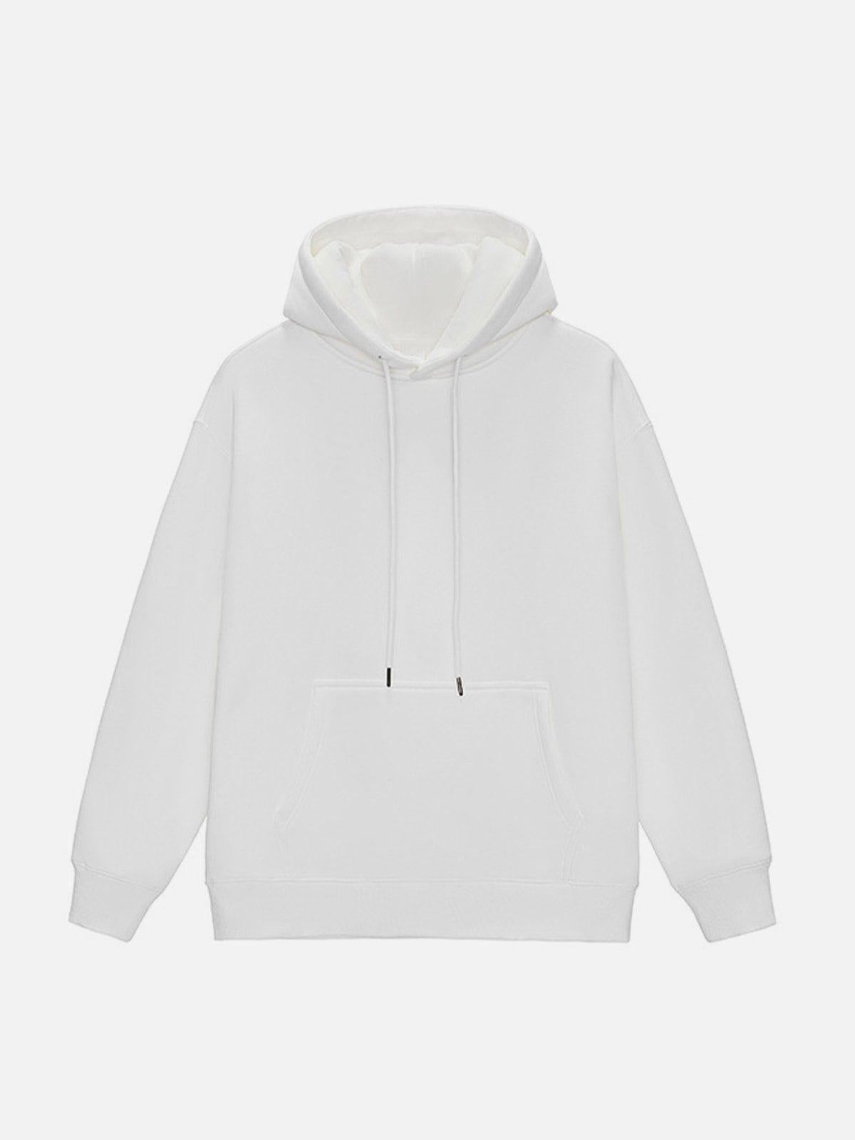 Solid Color Drawstring Hoodie