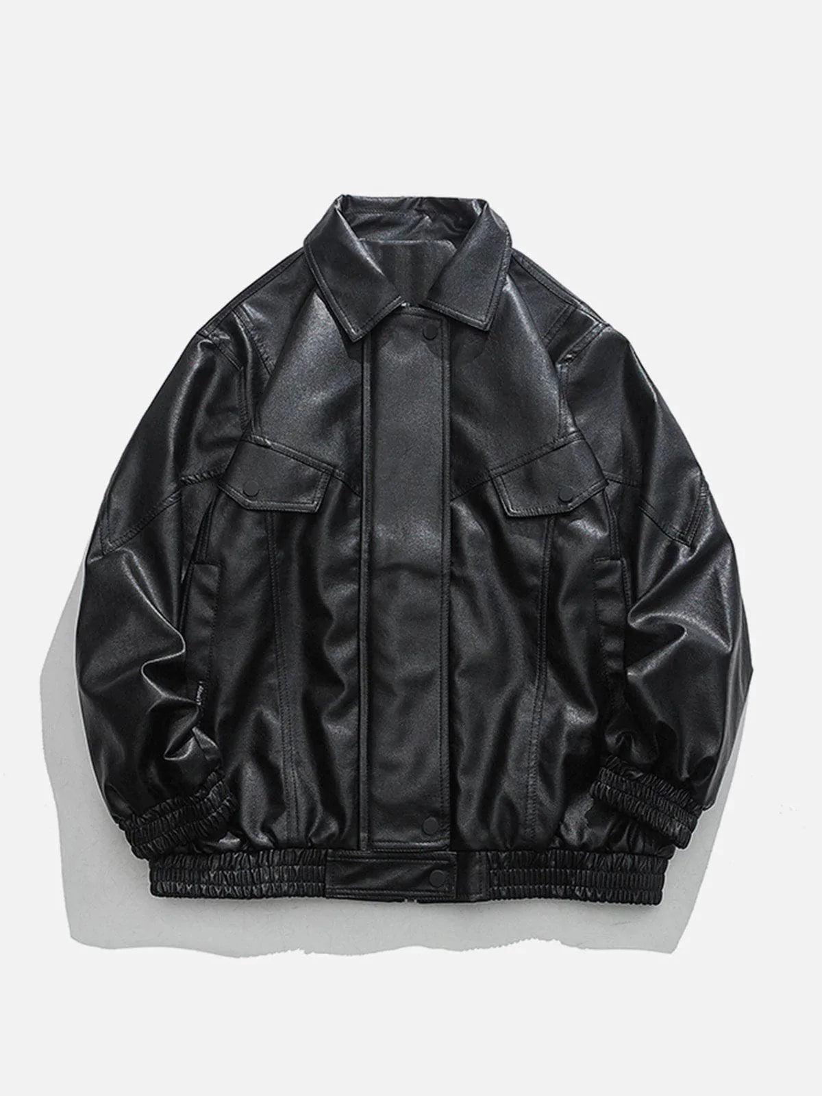 Solid Color PU Jacket