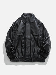 Solid Color PU Jacket
