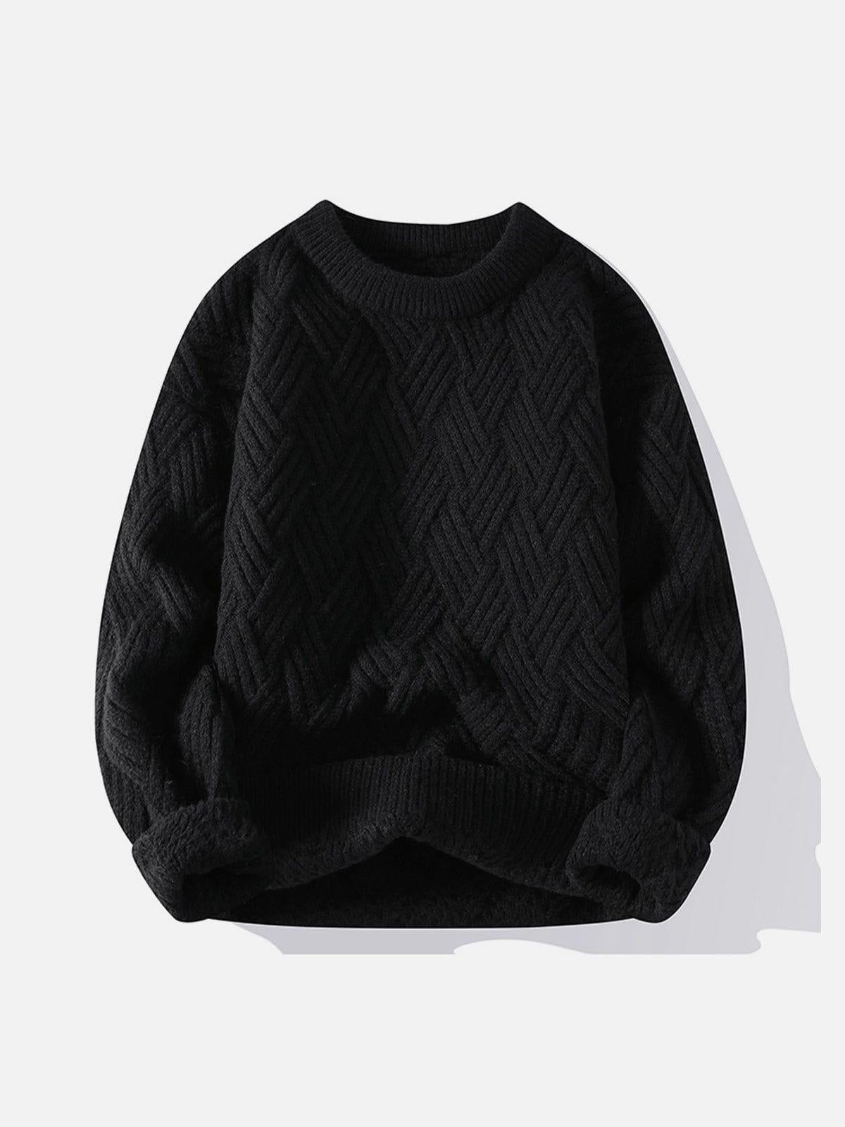 Solid Color Weave Cozy Sweater