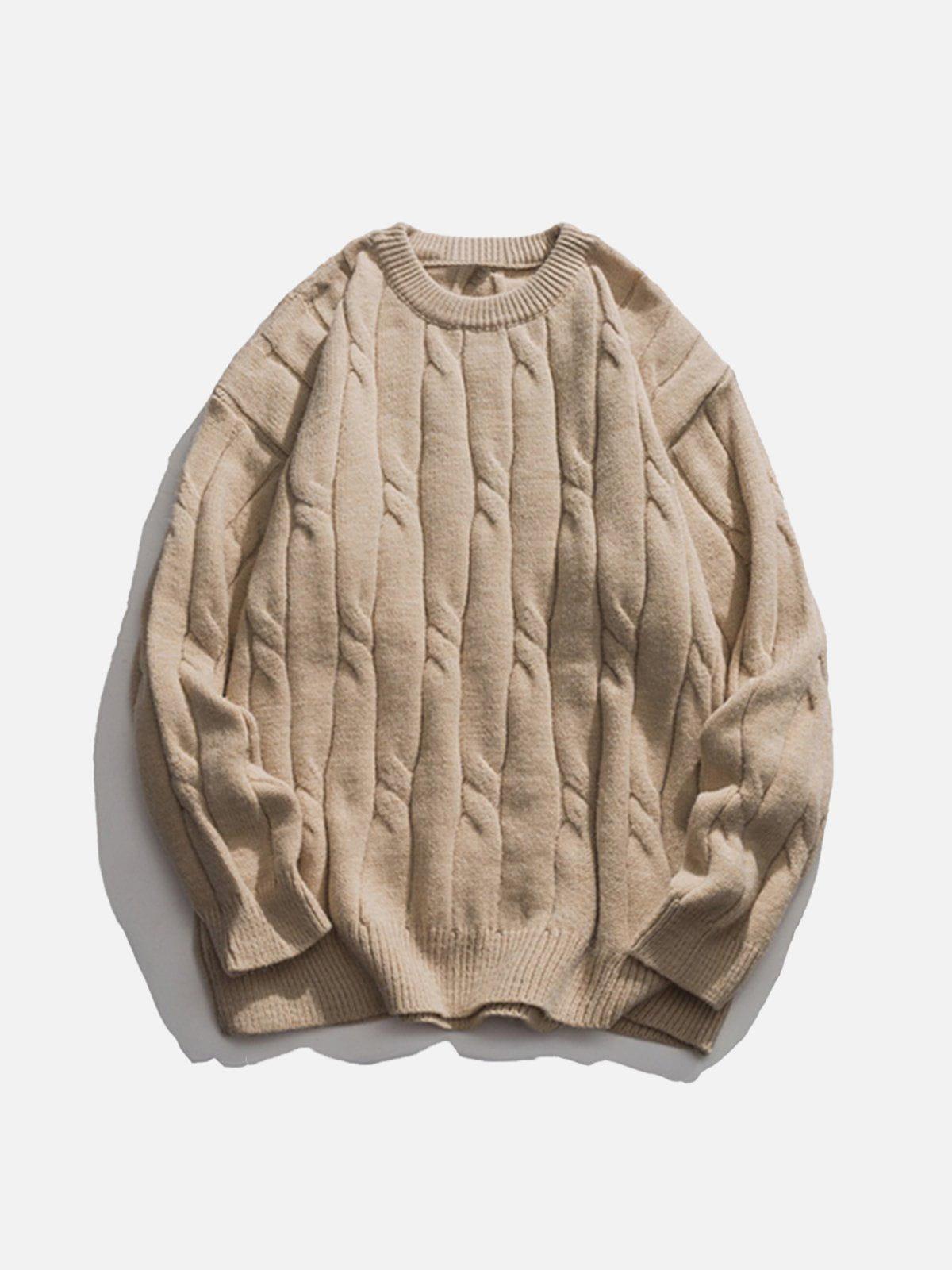 Solid Color Woven Sweater