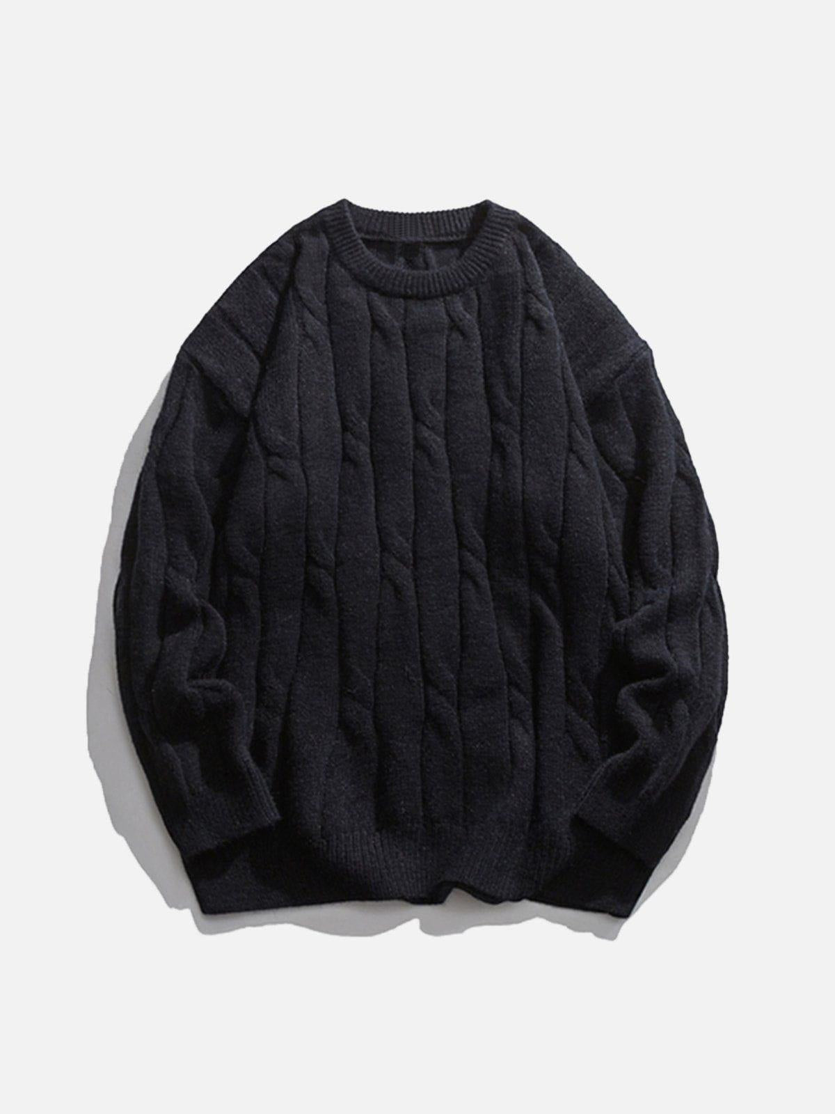 Solid Color Woven Sweater