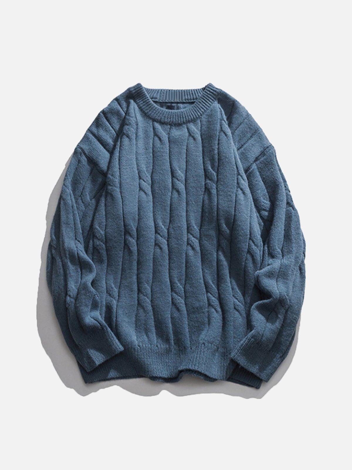 Solid Color Woven Sweater