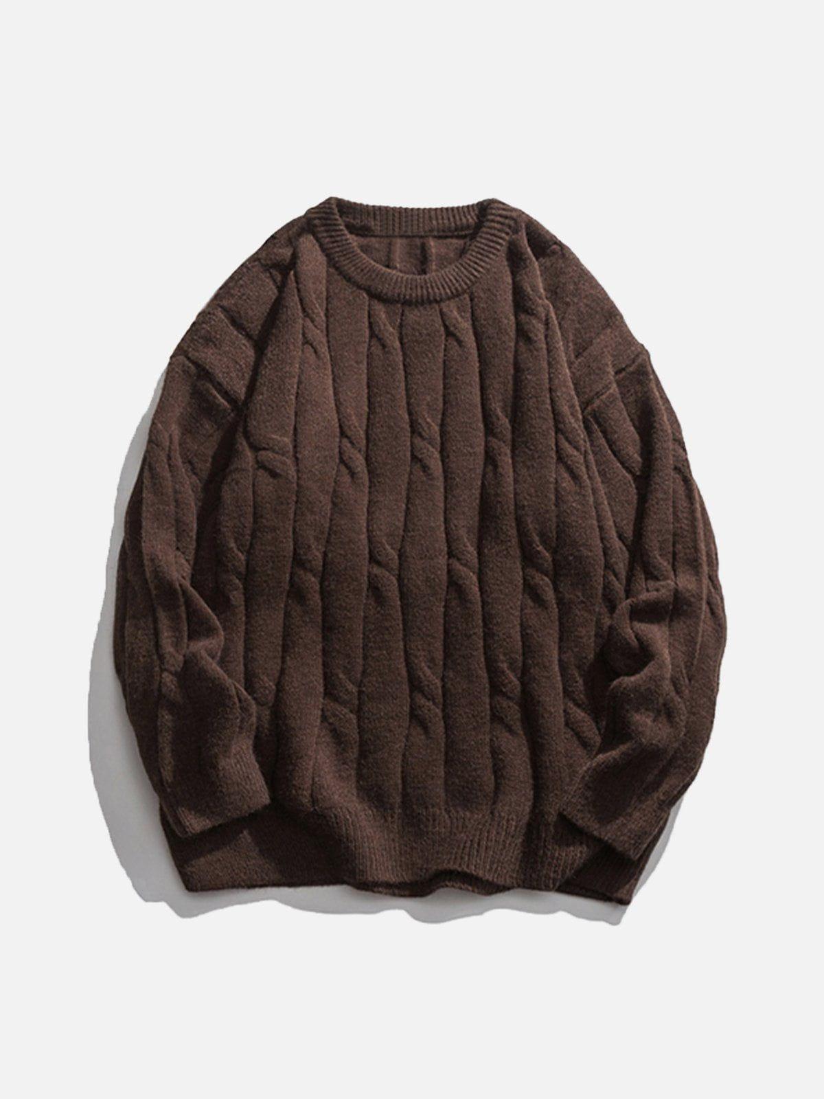 Solid Color Woven Sweater