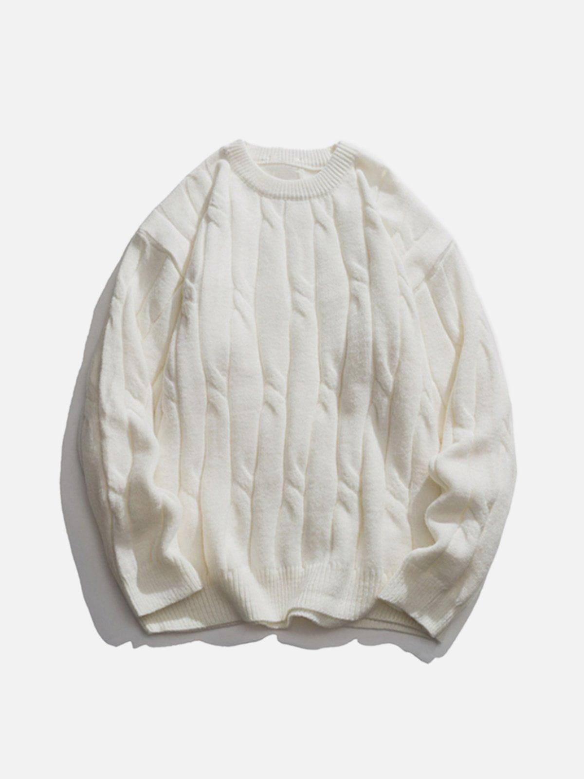 Solid Color Woven Sweater