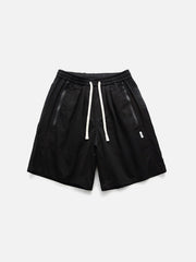 Solid Zip Up Pocket Shorts