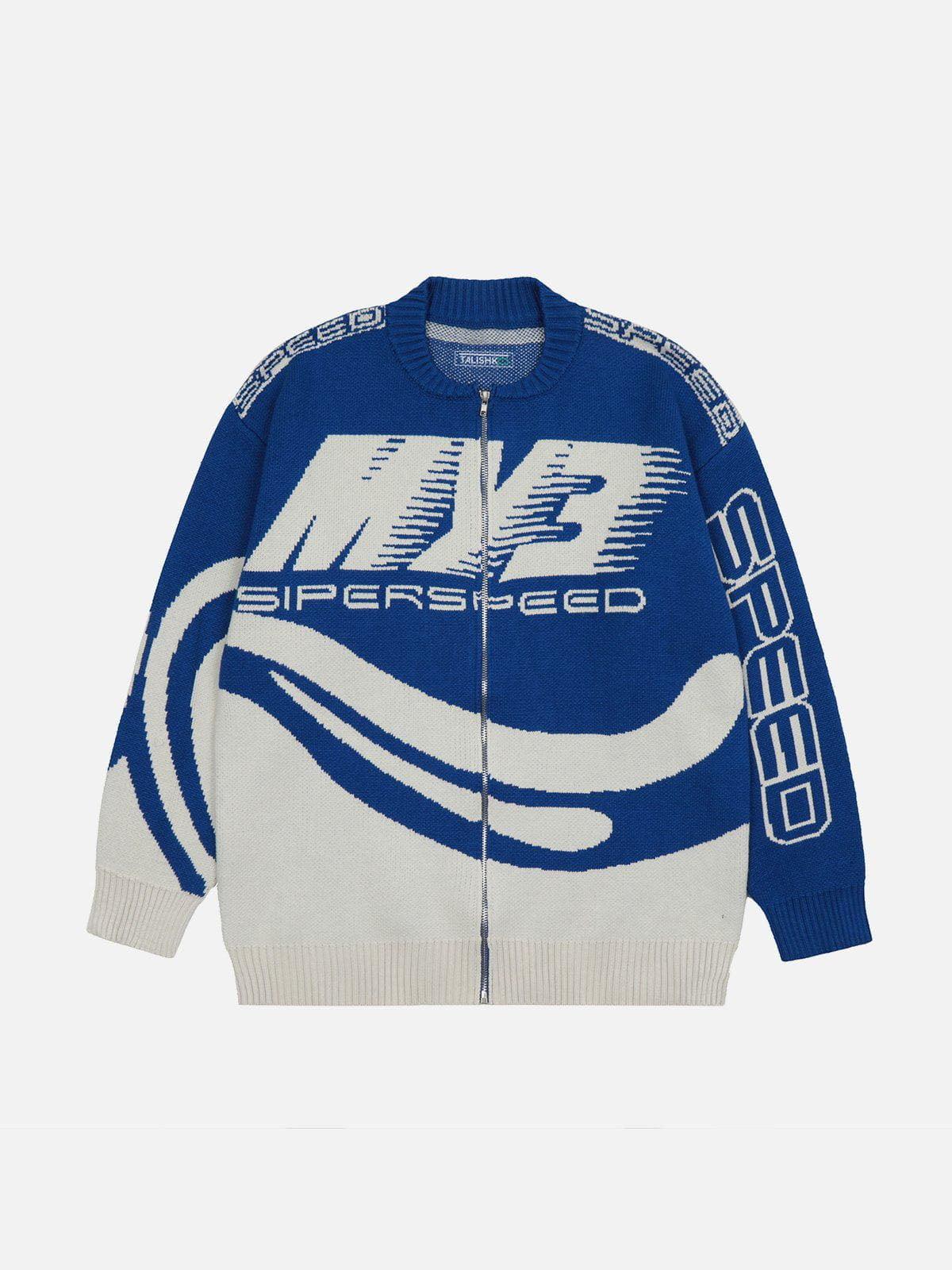 "SPEED" Print Cardigan